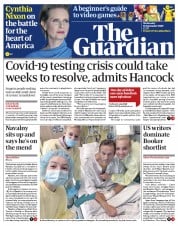 The Guardian (UK) Newspaper Front Page for 16 September 2020