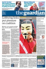 The Guardian (UK) Newspaper Front Page for 17 October 2011