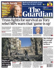 The Guardian (UK) Newspaper Front Page for 17 October 2022