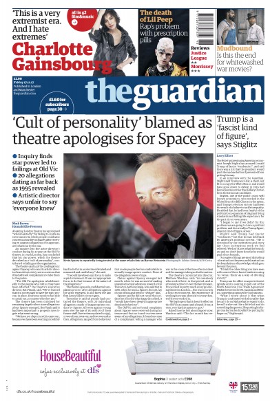 The Guardian Newspaper Front Page (UK) for 17 November 2017