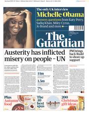 The Guardian (UK) Newspaper Front Page for 17 November 2018