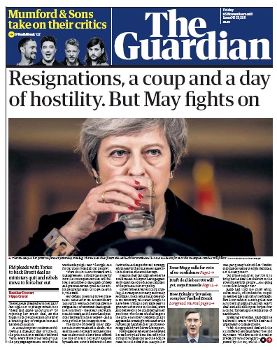 The Guardian Newspaper Front Page (UK) for 17 November 2018
