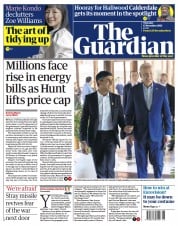 The Guardian front page for 17 November 2022