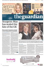 The Guardian (UK) Newspaper Front Page for 17 March 2017