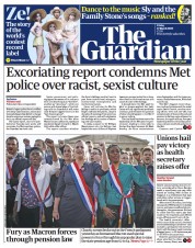 The Guardian (UK) Newspaper Front Page for 17 March 2023