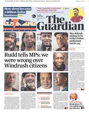 The Guardian (UK) Newspaper Front Page for 17 April 2018