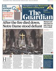 The Guardian (UK) Newspaper Front Page for 17 April 2019