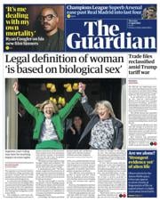 The Guardian front page for 17 April 2025