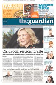 The Guardian Newspaper Front Page (UK) for 17 May 2014