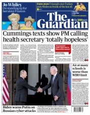 The Guardian (UK) Newspaper Front Page for 17 June 2021