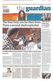 The Guardian (UK) Newspaper Front Page for 17 July 2014