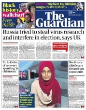 The Guardian (UK) Newspaper Front Page for 17 July 2020