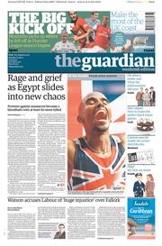 The Guardian (UK) Newspaper Front Page for 17 August 2013