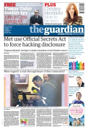 The Guardian (UK) Newspaper Front Page for 17 September 2011