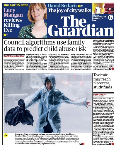 The Guardian Newspaper Front Page (UK) for 17 September 2018
