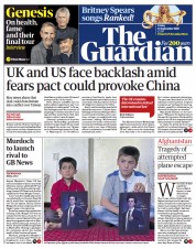 The Guardian (UK) Newspaper Front Page for 17 September 2021
