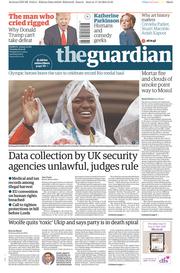 The Guardian (UK) Newspaper Front Page for 18 October 2016