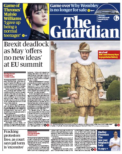 The Guardian Newspaper Front Page (UK) for 18 October 2018