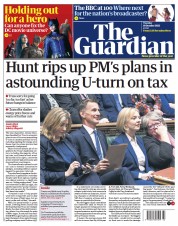 The Guardian (UK) Newspaper Front Page for 18 October 2022