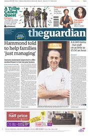 The Guardian (UK) Newspaper Front Page for 18 November 2016