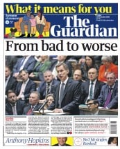 The Guardian front page for 18 November 2022