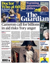 The Guardian front page for 18 November 2023