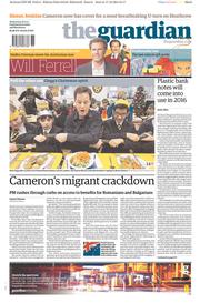 The Guardian Newspaper Front Page (UK) for 18 December 2013