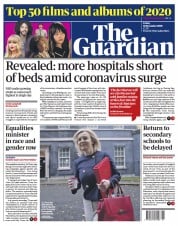 The Guardian (UK) Newspaper Front Page for 18 December 2020