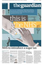 The Guardian (UK) Newspaper Front Page for 18 January 2016