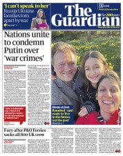 The Guardian (UK) Newspaper Front Page for 18 March 2022