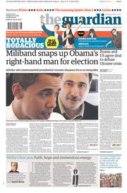 The Guardian (UK) Newspaper Front Page for 18 April 2014