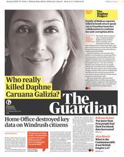 The Guardian (UK) Newspaper Front Page for 18 April 2018