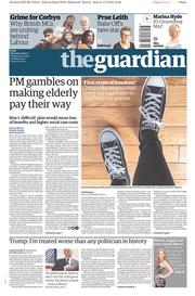 The Guardian (UK) Newspaper Front Page for 18 May 2017