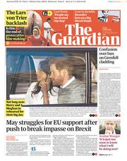 The Guardian (UK) Newspaper Front Page for 18 May 2018