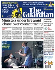 The Guardian (UK) Newspaper Front Page for 18 May 2020