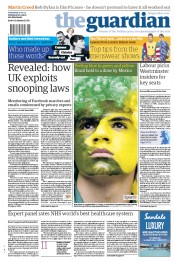 The Guardian Newspaper Front Page (UK) for 18 June 2014