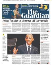 The Guardian (UK) Newspaper Front Page for 18 July 2018