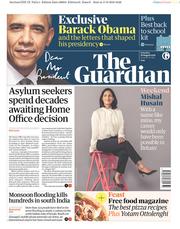 The Guardian (UK) Newspaper Front Page for 18 August 2018
