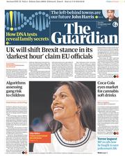 The Guardian (UK) Newspaper Front Page for 18 September 2018