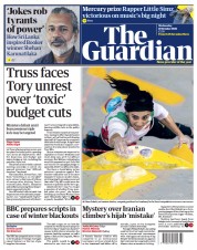 The Guardian (UK) Newspaper Front Page for 19 October 2022