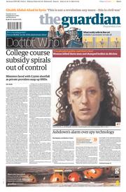 The Guardian Newspaper Front Page (UK) for 19 November 2013
