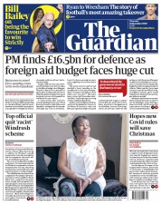 The Guardian (UK) Newspaper Front Page for 19 November 2020