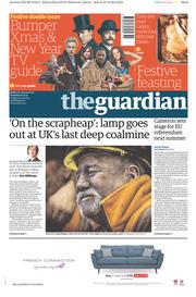 The Guardian (UK) Newspaper Front Page for 19 December 2015