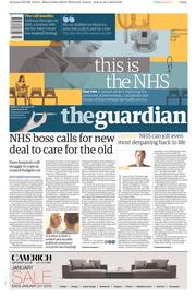 The Guardian (UK) Newspaper Front Page for 19 January 2016