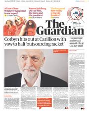 The Guardian (UK) Newspaper Front Page for 19 January 2018