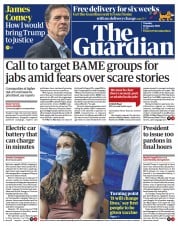 The Guardian (UK) Newspaper Front Page for 19 January 2021