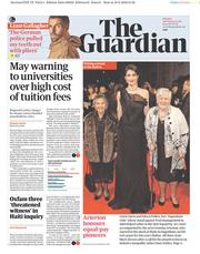The Guardian (UK) Newspaper Front Page for 19 February 2018