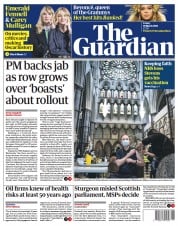 The Guardian (UK) Newspaper Front Page for 19 March 2021