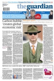 The Guardian (UK) Newspaper Front Page for 19 April 2013