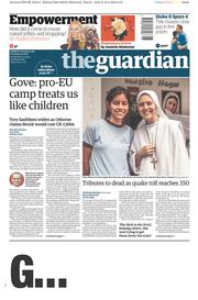 The Guardian (UK) Newspaper Front Page for 19 April 2016
